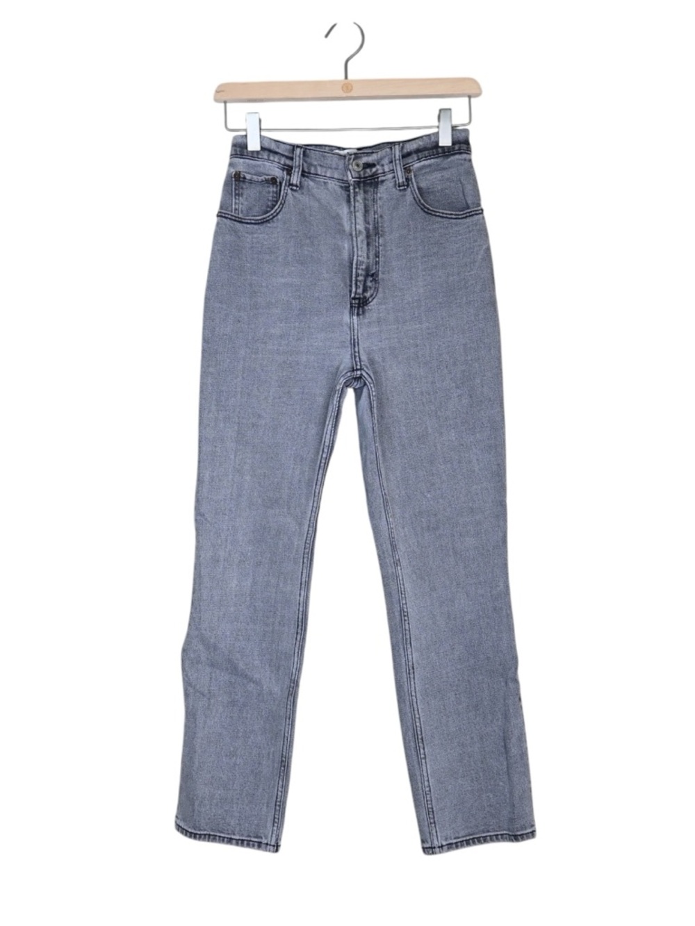 Abercrombie & Fitch Women's 25/0 The Ankle Straight Ultra High Rise Gray Jeans